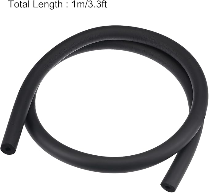uxcell Foam Tubing for Handle Grip Support, Pipe Insulation Outside Pipe Lagging, 3mm(1/8") ID 12mm(1/2") OD 1m Black