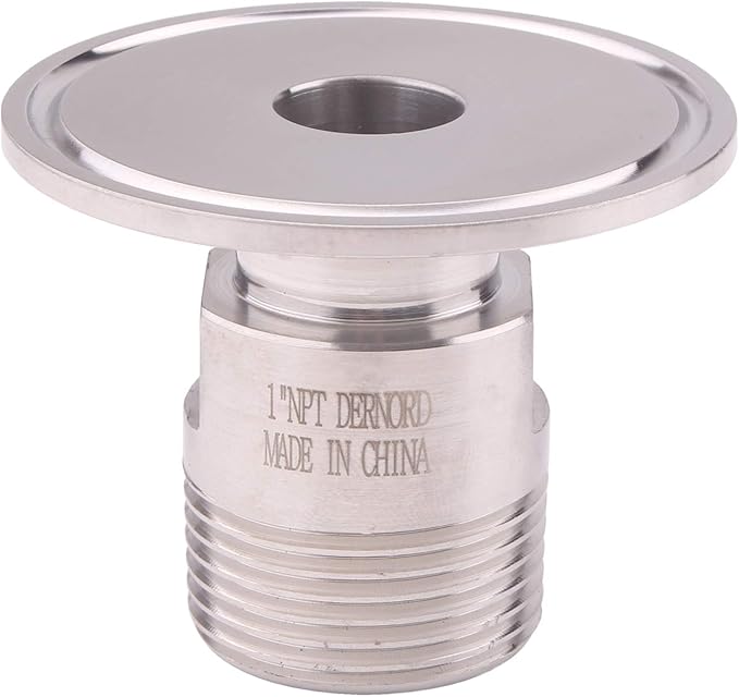 DERNORD 2'' Tri clamp Adapter to 1 inch MNPT Thread Ferrule Sanitary Pipe Fitting