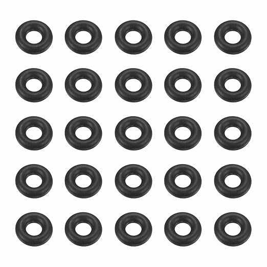 HARFINGTON 50pcs Nitrile Rubber O-Rings 6.5mm OD 2.5mm ID 2mm Width Metric Buna-N NBR Sealing Gasket Plumbing Sealing Repair O Rings for Car Auto Vehicle Repair Faucet Air Gas