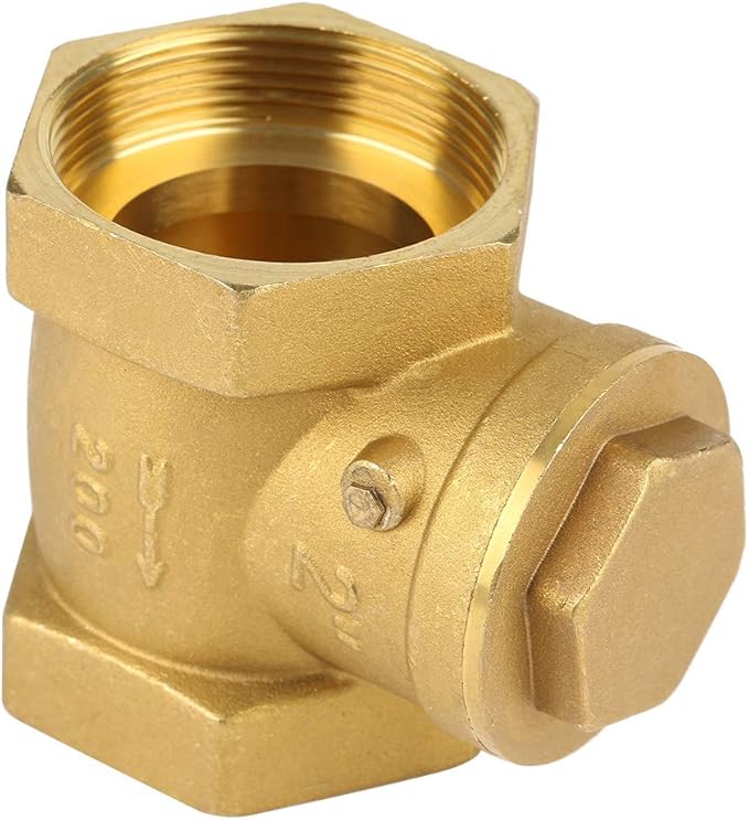 CHICIRIS Swing Check Valve Brass DN50 NOn Return Valve 232PSI, Reliable One Way for Home Plumbing System