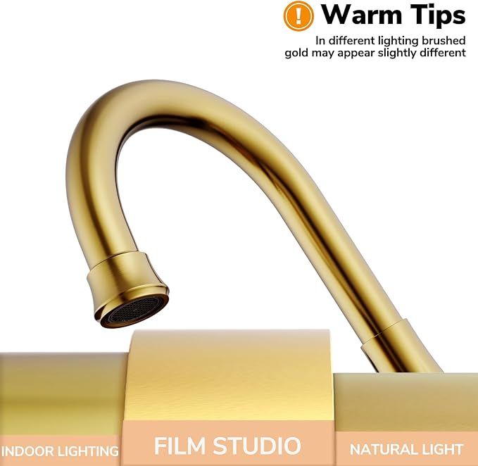 Bathroom Faucets for Sink 3 Hole, Hurran Brushed Gold Bathroom Sink Faucet with Pop-up Drain and Supply Lines, Stainless Steel Lead-Free Widespread Faucet for Vanity RV Farmhouse Sink