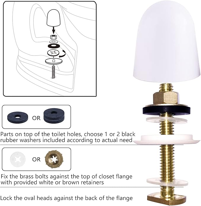 Wax Ring Toilet Kit,Includes Flanges and Bolts for reinstalling The Toilet,Fits 3-inch or 4-inch Waste Lines(2 PCS)