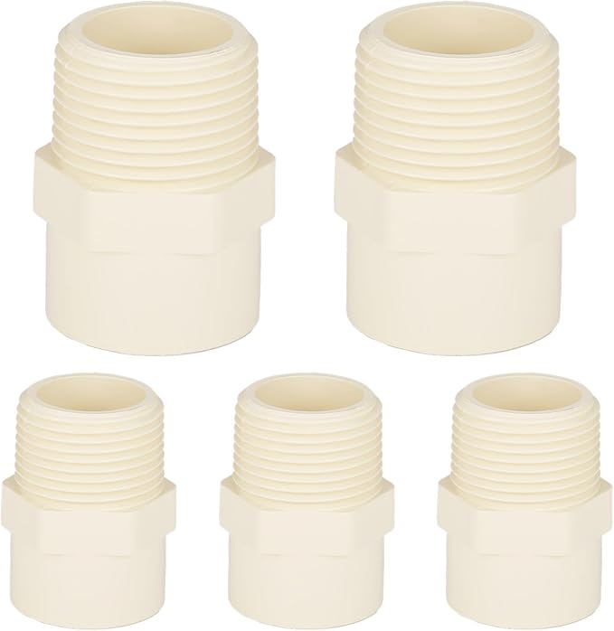 (5 Pack) EFIELD CPVC CTS Male Adapter Fittings, 1" Slip X 1" Male Thread,(CPVC035-5)
