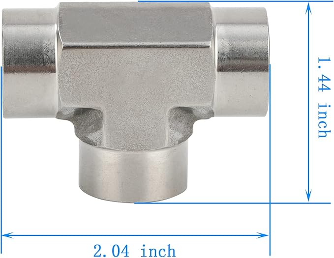 Metalwork 304 Stainless Steel Pipe Fitting Forged Tee 1/4" NPT Female 2 Pcs