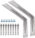 YUMORE Shelf Bracket Heavy Duty 14x8x2 in, 1/5IN Extra Thick Solid L Brackets Stainless Steel Countertop Bar Top Support Brackets Wall Mounted, Includes Hardware, 2 Pack