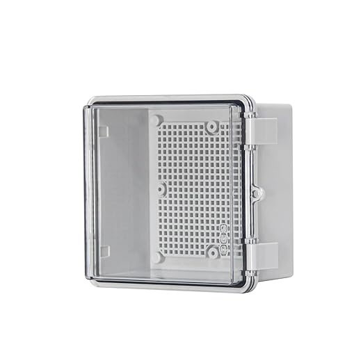 Electrical Junction Box Outdoor Project Box IP66 ABS Plastic Electrical Enclosure Hinged Cover Electric Box Clear(5.9"x5.9"x3.5")