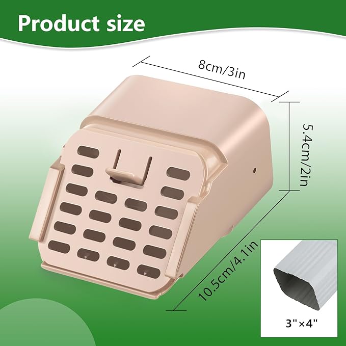 2"x3" Type-A Gutter Downspout Connector, Outlet Filter and Leaf Guard for Bottom of Downspouts Adapter for 2 inch x 3 inch downspout Limestone