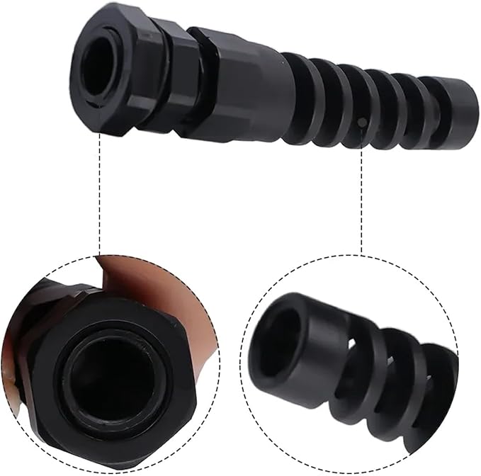 Cable Glands PG9 Nylon Cable Gland Waterproof joints with Strain Relief for 4mm-8mm Dia Wire, 10Pcs Suitable for Various Electrical