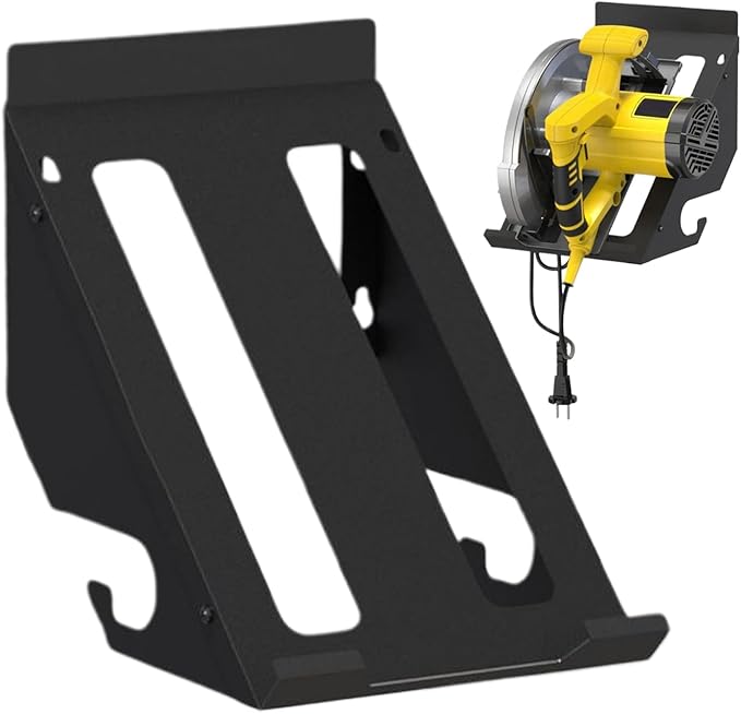 Heavy Duty Circular Saw Holder, Metal Wall Mount Storage Rack, Workshop Wall Organizer for Garage, Home Repair Kit, Metalworking, Masonry, Tool Storage, Space-Saving Holder for Power Saws, Equipment