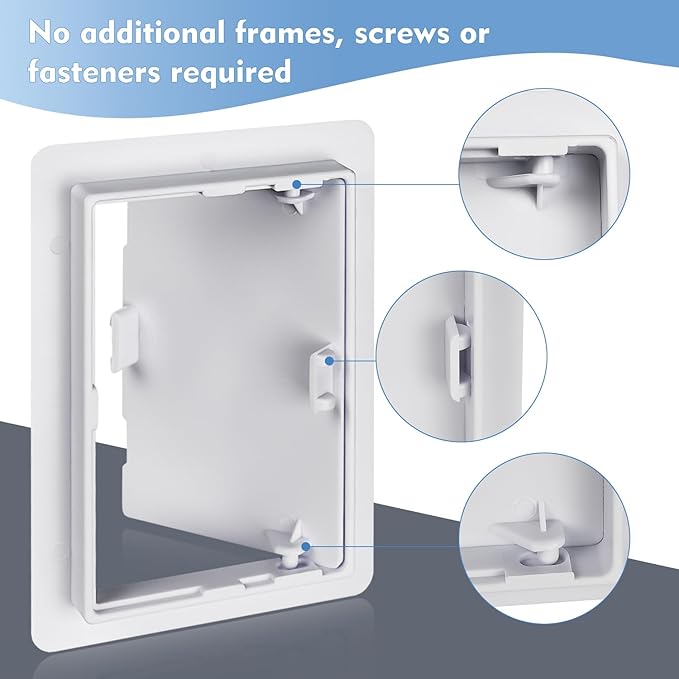 Donext Access Plumbing Panel for Drywall Ceiling, 4x6 in Plastic Access Door, Wall Hole Cover Plate for Plumbing & Electrical & Wiring, White