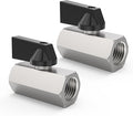 ChillWaves Brass Mini Ball Valve, Shut Off Switch Ball Valve 1/4" NPT Female x 1/4" NPT Female Thread Pipe Fitting(2-PACK)