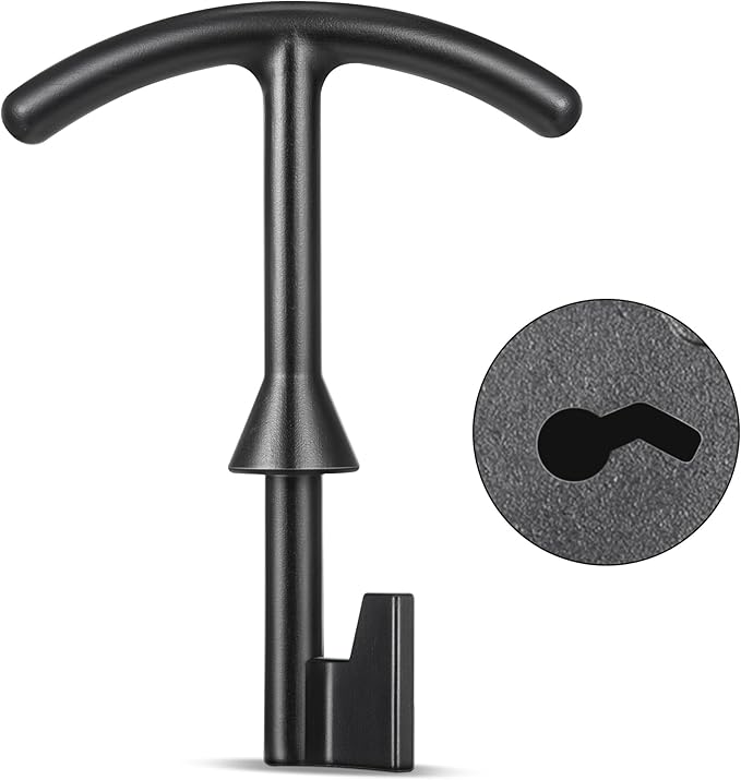 Feekoon 1 Pack 5.5'' Water Meter Box Key, Compatible with M07001 Water Meter Cover Key, Water Meter Cover/lid Opening Tool, Quality Metal T Wrench Hook to Access the Main Valve for Turning Water off