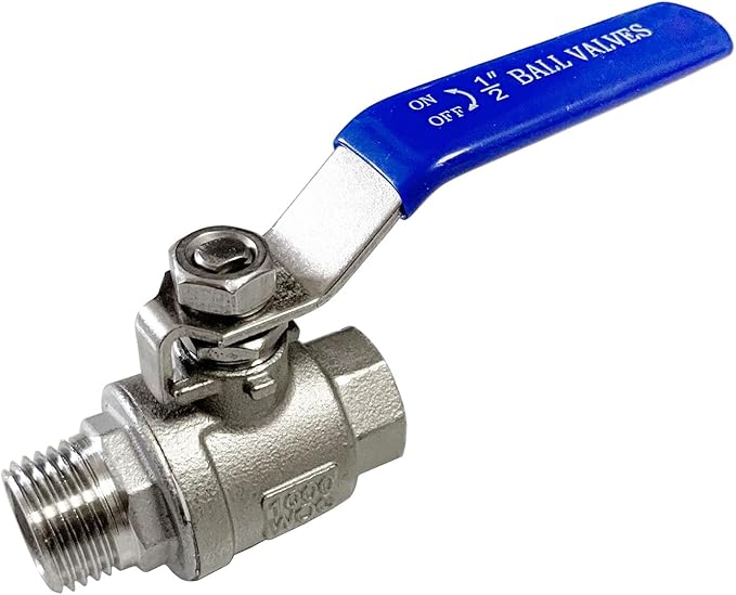 1/2" Male to Female Thread Full Port Ball Valves NPT 304 Stainless Steel for Water Oil Gas WOG1000
