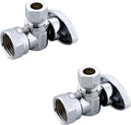(2-Pack) Cyrret Angle Stop Shut off Valve 1/4 Quarter Turn 1/2-Inch FIP Inlet X 3/8-Inch OD Outlet, No Lead Brass Chromed, CUPC NSF AB1953 Approved