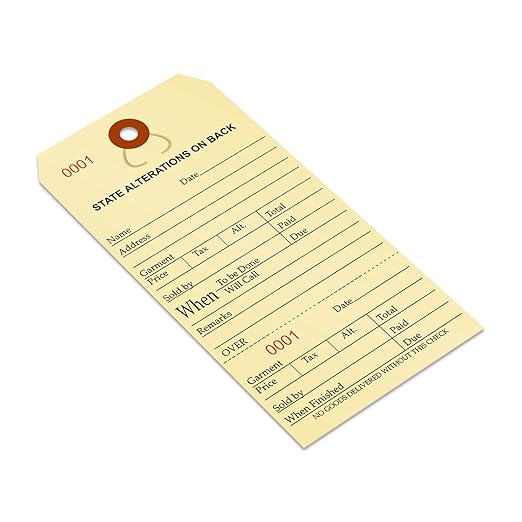 SmartSign Numbered Alteration Tags | 3.125" x 6.25" Manila Stock, Pack of 500