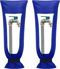 Frienda Outdoor Faucet Cover for Winter Freeze Protection 25'' x 10'' Winter Outside Large Backflow Preventer Insulation Spigot Hose Bib Cover for Garden Lawn Faucet Yard Hydrant(Blue,2 Pieces)