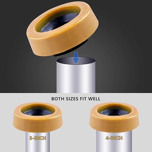 Extra Thick Toilet Wax Ring Kit Include Closet Bolts, Bolt Caps, Thick Flange and Retainer Washers, Fits 3 Inch and 4 Inch Waste Lines for Toilet Gas Odor and Watertight Sealing
