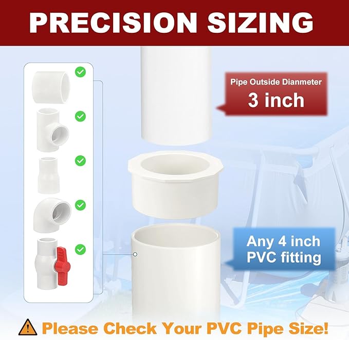 6Pcs 4" x 3" PVC Reducer Bushing Fitting, SCH40 (Spigot x Socket) Furniture Grade PVC Pipe Fitting, Reducer Bush Adapter for Home Sewer Plumbing, Industrial, Pipe Connection, White