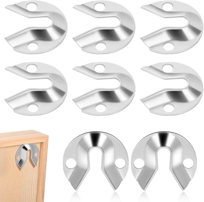 8pcs Heavy Duty Metal Keyhole Picture Hangers for Wall Mounting Mirrors Frames Artwork Connectors for Reliable Wall Decorations and Furniture