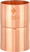 EFIELD 2-Inch C X C Copper Coupling With Rolled Stop, LF Copper Plumbing Fittings with Sweat Solder Connection,(COPPER089)