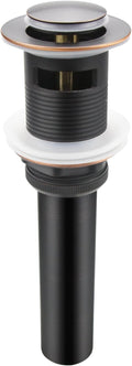 Oil Rubbed Bronze Pop Up Drain, Bathroom Vessel Lavatory Vanity Faucet Sink Drain Stopper, ORB with Overflow
