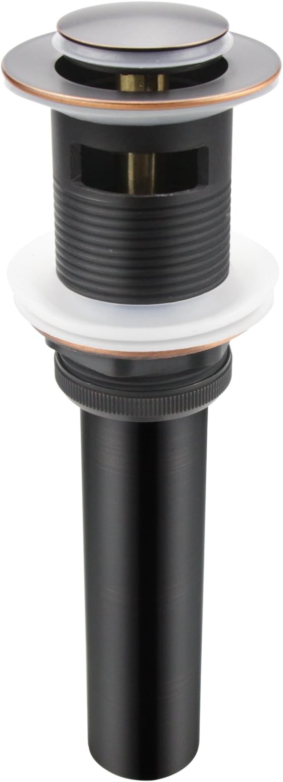 Oil Rubbed Bronze Pop Up Drain, Bathroom Vessel Lavatory Vanity Faucet Sink Drain Stopper, ORB with Overflow