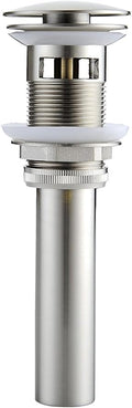 Bathroom Sink Drain Stopper Pop Up Drain for Sink Fits Standard Bathroom Sink Hole 1-1/2" to 1-3/4" Vanity Brushed Nickel with Overflow