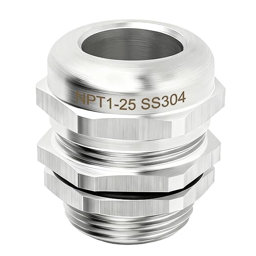 1pcs 1"NPT Stainless Steel Cable Gland, Metal Waterproof Cable Gland, Adjustable Cable Gland Protectors 18-25mm