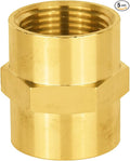 (Pack of 5) EFIELD 1" x 1" NPT Female Coupling, Soild Brass Hex Nipple Brass Pipe Fittings,(NPT080)