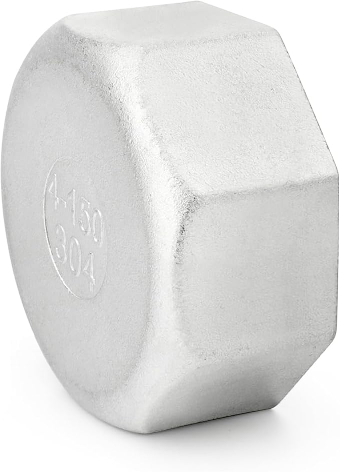 TAISHER 1PCS 304 Stainless Steel Cap Pipe Plug Socket Fitting 4" NPT Female