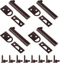 Lothee 4 Pcs Solid Brass Surface Bolt Door Slide Bolt Door Latches for Top of Slide Latch Lock(3'',Oil Rubbed Bronze)