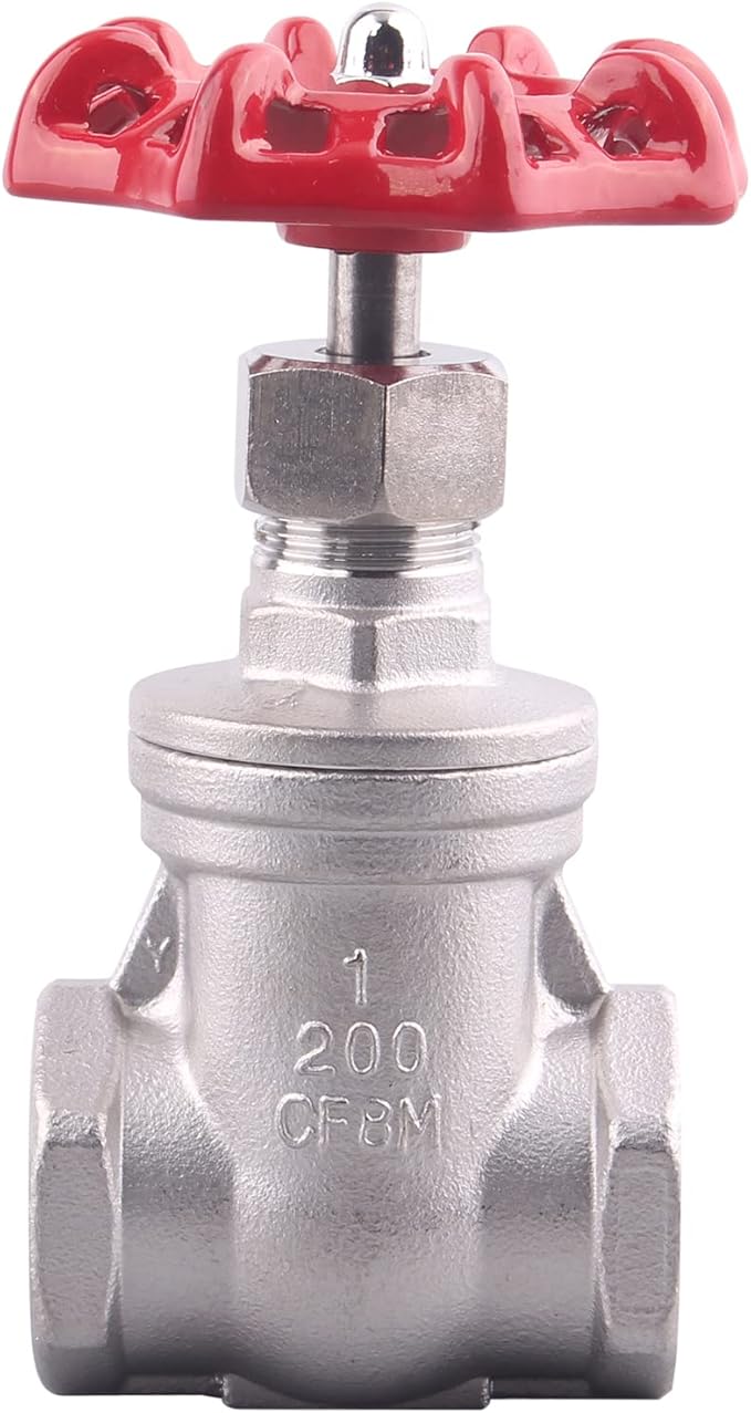 Heavy Duty Gate Valve - 2" NPT Stainless Steel Female x Female Thread Rotary Sluice Valve with Wheel Handle 200WOG For Water Oil Gas