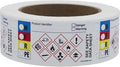 Small Write-On GHS and HMIG Combo Label with GHS Hazard Symbols, 1.5 x 3 Inch Rectangles, 500 Total Labels per Roll