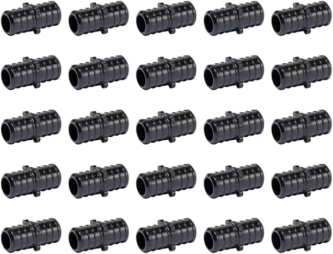 (Pack of 25) Topaipe 3/4 Inch PEX Poly Crimp Coupling, PPSU Crimp Coupling for Pipe, Plumbing Fittings, Poly Full Flow Fittings for PEX Tubing, ASTM F2159