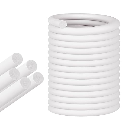ToLanbbt Backer Rod EPDM Rubber 5/8" Diameter x 20' Length Caulk Saver Door Window Weather Stripping Seal for Concrete Filling Joints and Gaps (White)