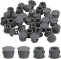 uxcell 38Pcs 10mm(3/8") Nylon Hole Plugs, Flush Type Panel Round Snap in Fastener Knockout Locking Plugs for Furniture Insert End Caps Panels, Gray