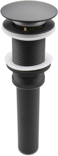 Bathroom Lavatory Vanity Vessel Sink Drain, Pop Up Drain Stopper Without Overflow, Black