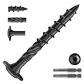 #14 x 2 Inch Lag Screws (372Pcs) 6lb. Structural Wood Screw, Black, Carbon Steel, Washer Head, Rust Resistant epoxy Coated, T30 Torx Bit