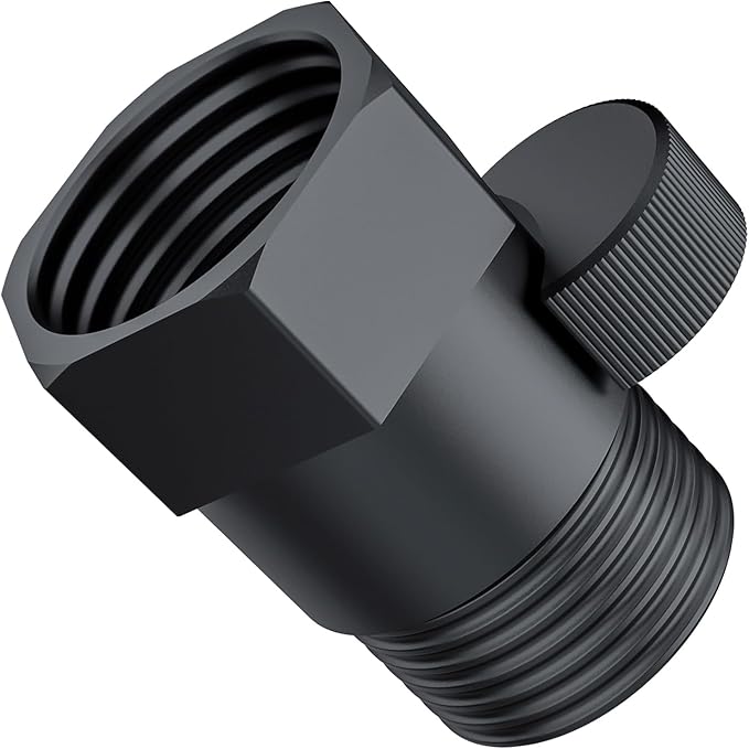 Brass Shower Flow Control Valve: Shower Head Shut Off Valve(Female and Male), MAYYAYA Water Flow Control Valves, for Handheld Shower Head or Bidet Sprayer- Handle Lever (Black)