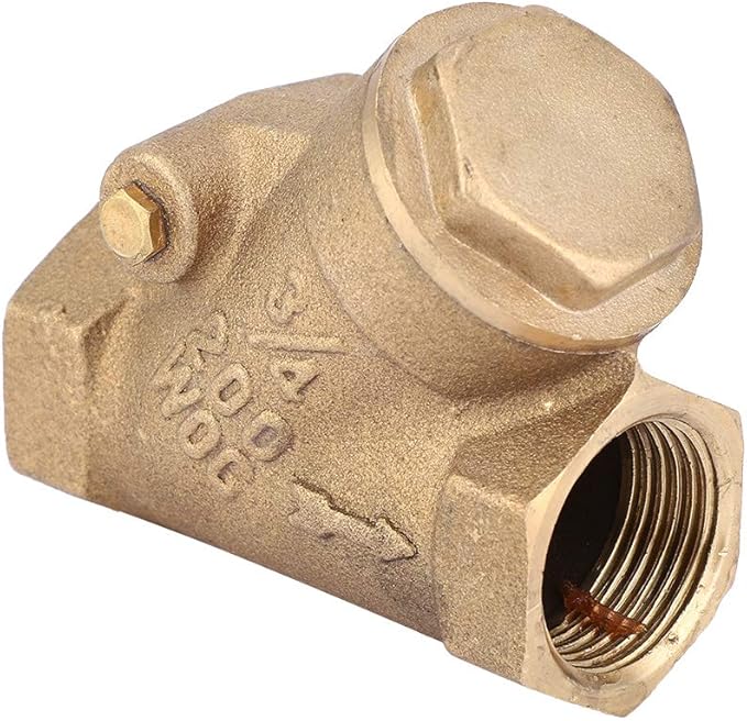 Brass Check Valve NPT 3/4 Inch Y Type One Way Non Return Valve High Pressure 1.6Mpa for Water Gas Plumbing Systems Industrial Use