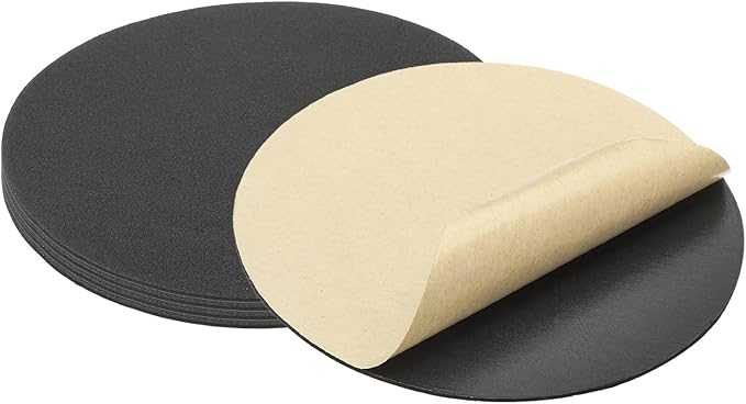 PATIKIL 6.3 Inch Diameter Lamp Base Felt 5Pack 2mm Thick Foam Adhesive Non-Slip EVA Protection Pad Mat for Lamp Furniture DIY Craft, Black