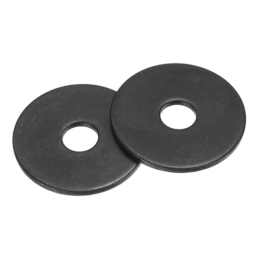 uxcell 50Pcs M6 Fender Washers, Carbon Steel Flat Washer 25mm OD, 1.5mm Thickness, Metal Gasket for Screws and Bolts, Black Oxide