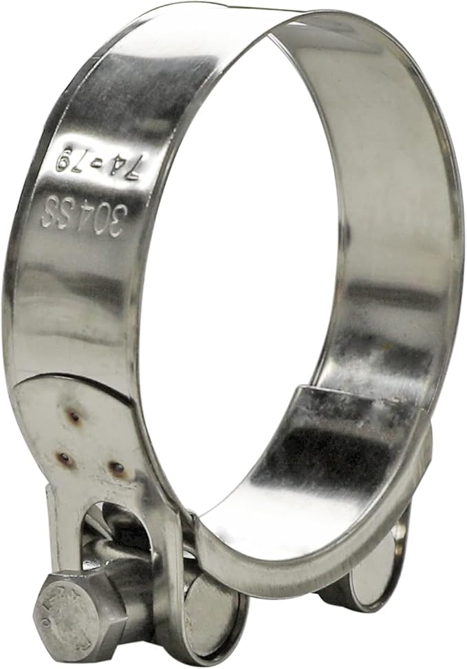 AKIHISA T-Bolt Hose Clamp,162-174mm OD Range 304 Stainless Steel Pipe Strap Clamp, Adjustable Heavy Duty Tube Clamp (2Pack, 6.38" to 6.85")