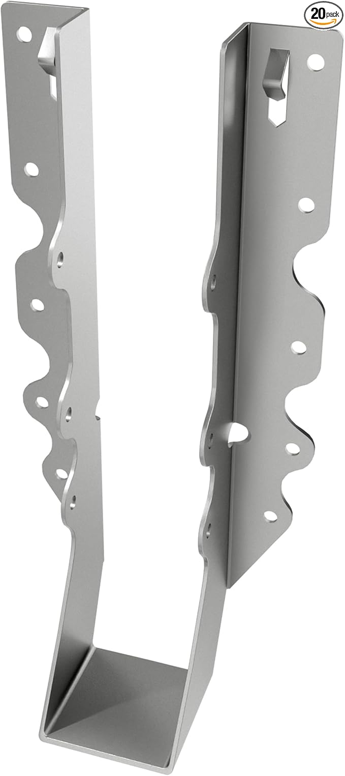 2X10 Joist Hanger 20 Gauge LU210 Galvanizing Face Mount Joist Hangers for Wood Hurricane Ties Widely Applicable Rafter Ties - 20 pk