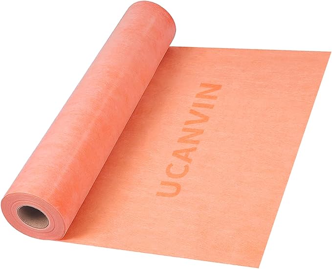 432 SQ FT Waterproofing Membrane for Bathroom Shower, 27.6mil, 3' 3" x 131.8FT Tile Flooring Underlayment Roll Under Ceramics, Natural Stone Tiles and LVT for Shower Wall, Bathroom Floors