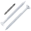 WenSilon(30 PCS) 1/4" x3-1/4 White Concrete Screw Anchor White Flat Head for Anchoring to Masonry, Block or Brick Stucco