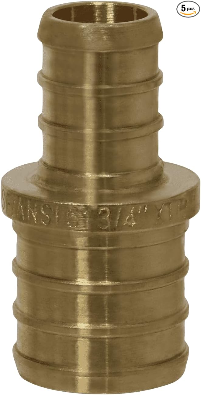 5 Pcs XFITTING Pex 3/4 Inch x 1/2 Inch Pex Coupling, Pex Reducing Coupling, 26-4-7=5XX