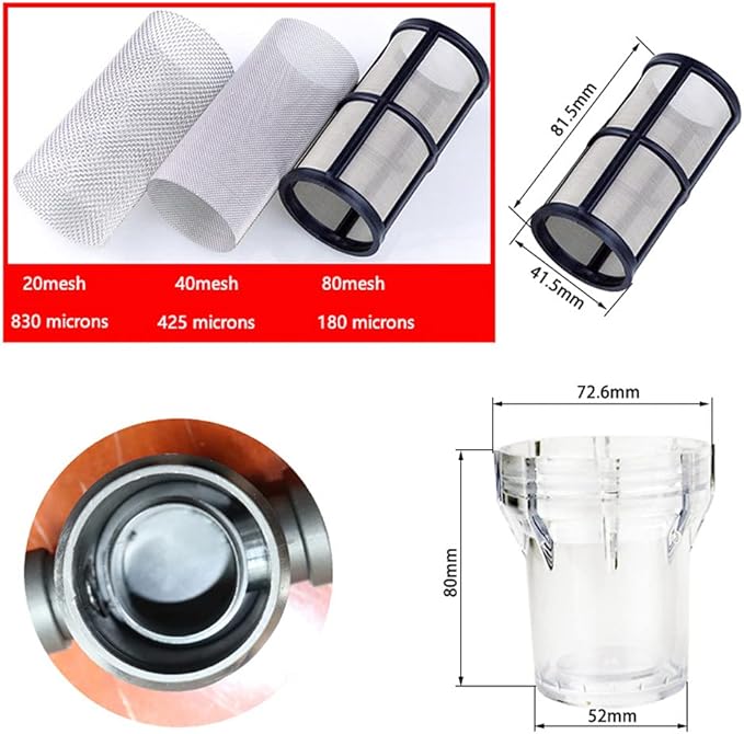 Sediment Filter - 3/4 Female Thread Inline Strainer for Garden Hose, Pressure Washer, RV with 100 Mesh Screen Water Pump Strainer