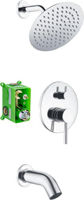 sumerain Tub and Shower Faucet Set with Valve Included, Shower System with Tub Spout Chrome