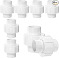 8PCS 1/2Inch PVC Union Coupling Adapter, Furniture Grade PVC Pipe Fittings with EPDM O-Ring, White Slip Union Coupling for Irrigation, Pool & Spa System, Indoor Plumbing Project